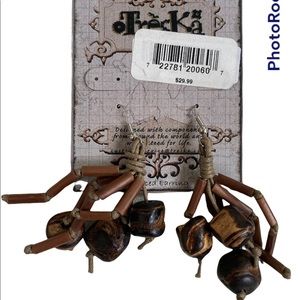 Unique wood beads earrings!